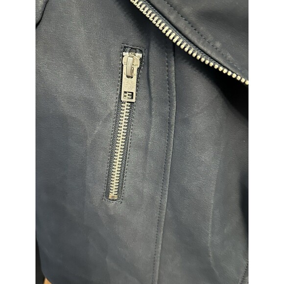 Forever 21 Navy Moto Jacket Women’s Size Medium- very good - Picture 4 of 7